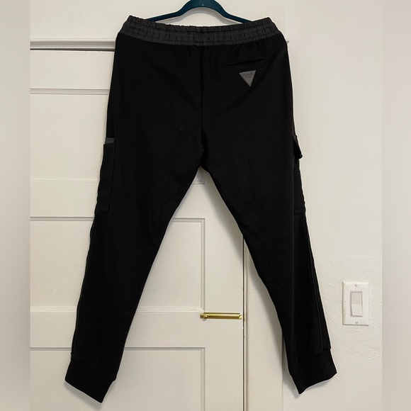 EUC Men Size Small Prada Drawstring Cotton Cargo Pants With Logo Plaque In Black - Picture 2 of 13